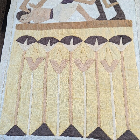 Hand Quilted Egyptian Style Banner Wall Hanging – Set of 2, Rare Find - Picture 9 of 9